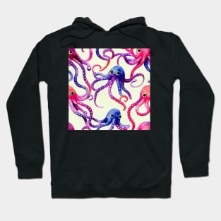 Watercolor octupus pattern Hoodie